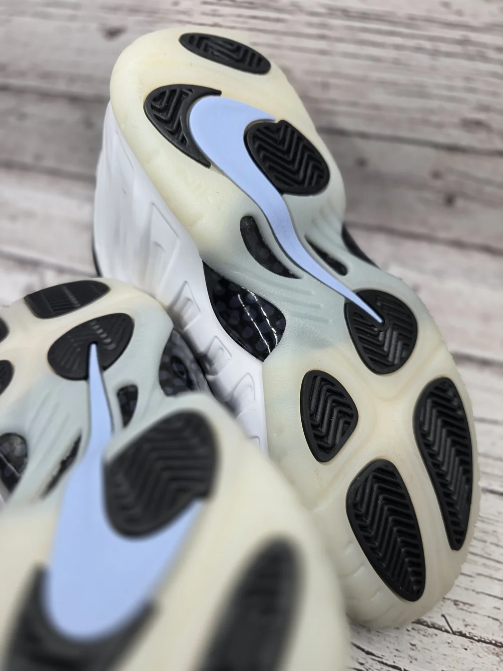Nike Kids Black and White Foamposite-Style Sneakers